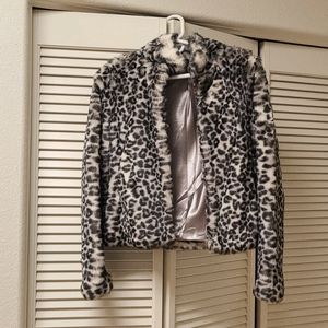 H&M faux fur leopard jacket